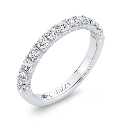 Half-Eternity Round Diamond Wedding Band in 14K White Gold