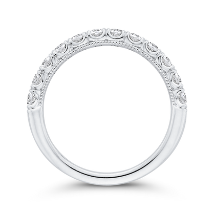 Half-Eternity Round Diamond Wedding Band in 14K White Gold