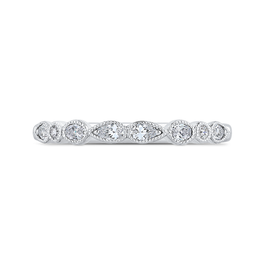 Pear Cut Diamond Wedding Band in 14K White Gold