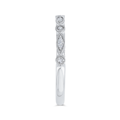 Round Diamond Half-Eternity Wedding Band in 14K White Gold