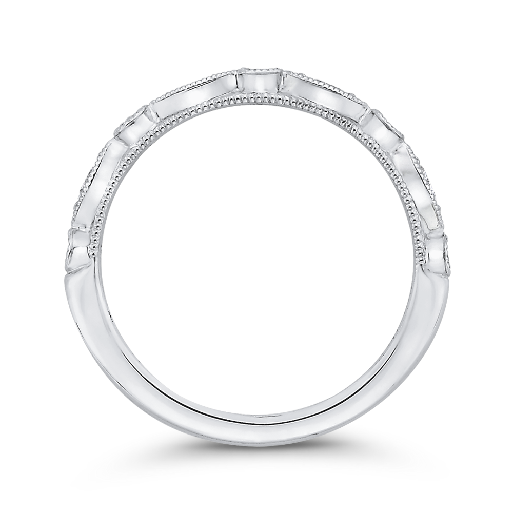 Round Diamond Half-Eternity Wedding Band in 14K White Gold