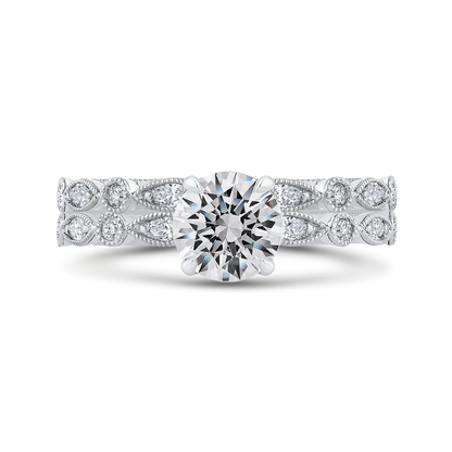 Round Diamond Engagement Ring in 14K White Gold (Semi-Mount)