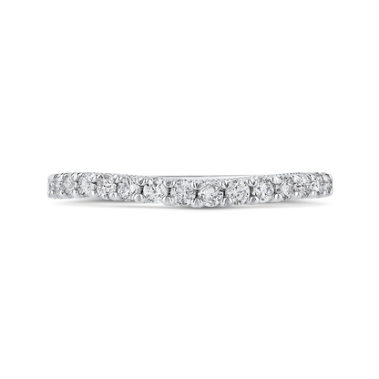 Round Diamond Half-Eternity Wedding Band in 14K White Gold