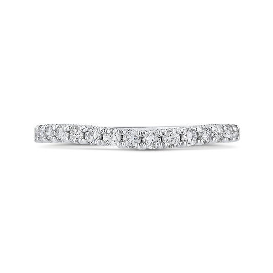 Round Diamond Half-Eternity Wedding Band in 14K White Gold