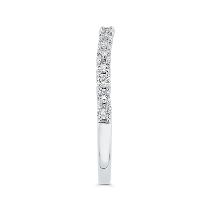 Round Diamond Half-Eternity Wedding Band in 14K White Gold