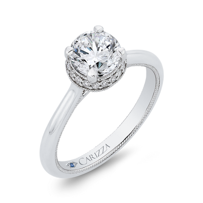 Round Diamond Engagement Ring in 14K White Gold (Semi-Mount)