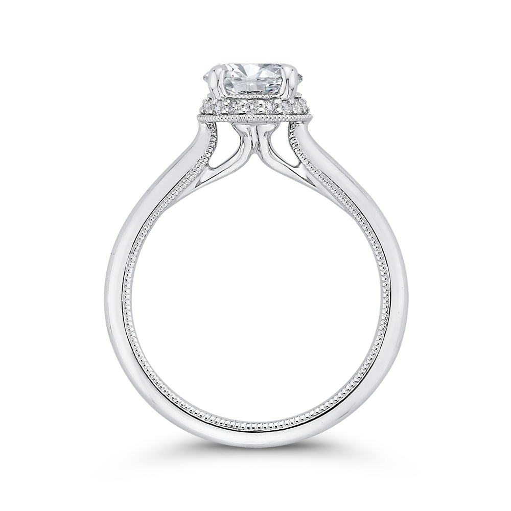 Round Diamond Engagement Ring in 14K White Gold (Semi-Mount)