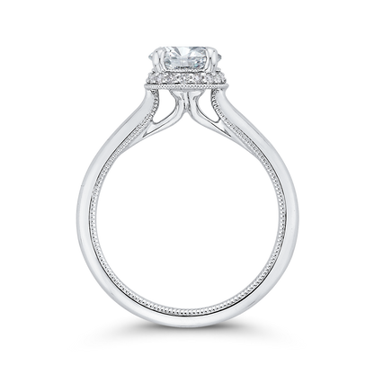 Round Diamond Engagement Ring in 14K White Gold (Semi-Mount)