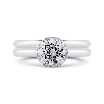 Round Diamond Engagement Ring in 14K White Gold (Semi-Mount)