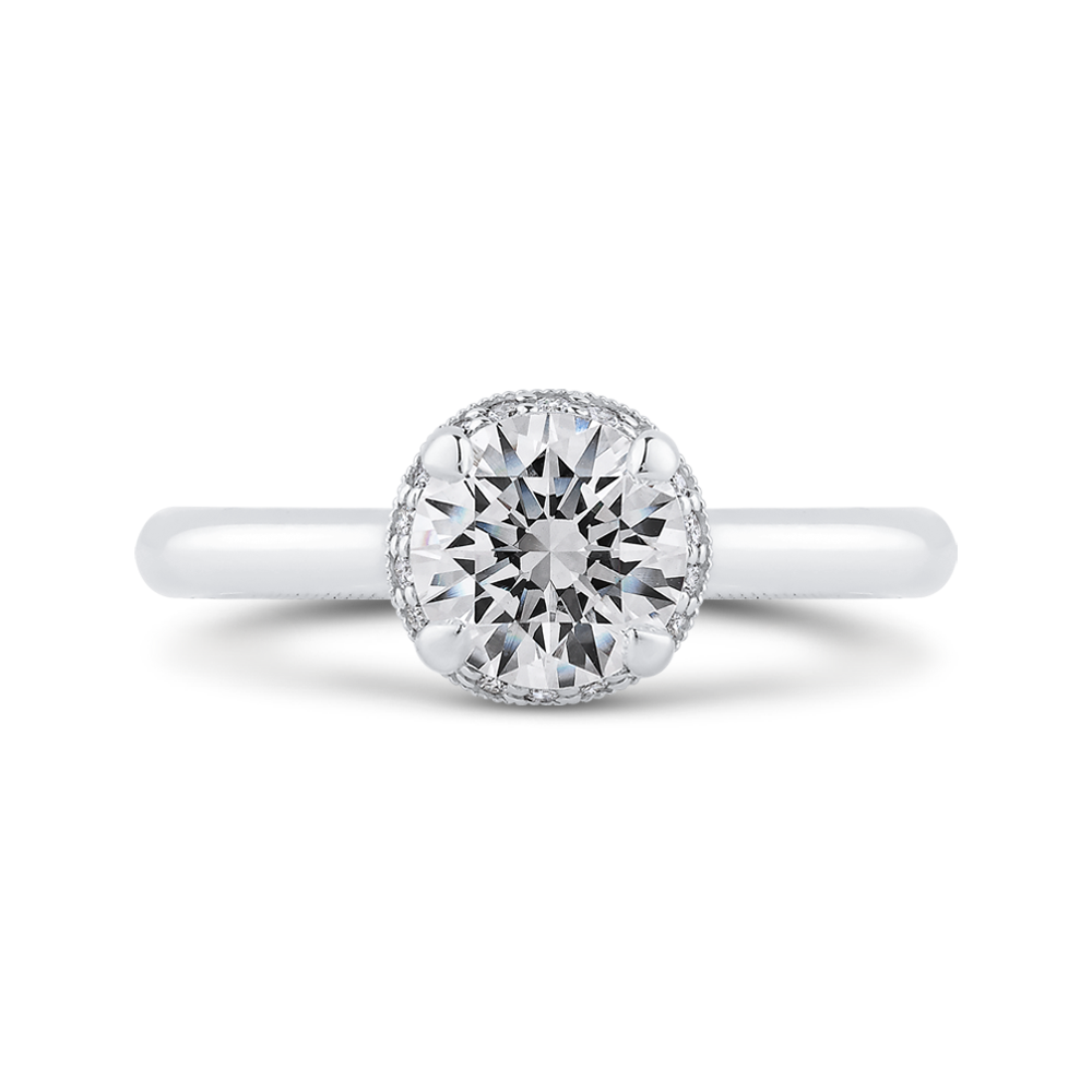 Round Diamond Engagement Ring in 14K White Gold (Semi-Mount)