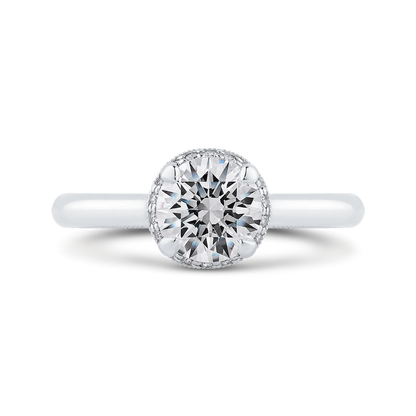 Round Diamond Engagement Ring in 14K White Gold (Semi-Mount)