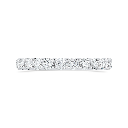 Half-Eternity Round Diamond Wedding Band in 14K White Gold