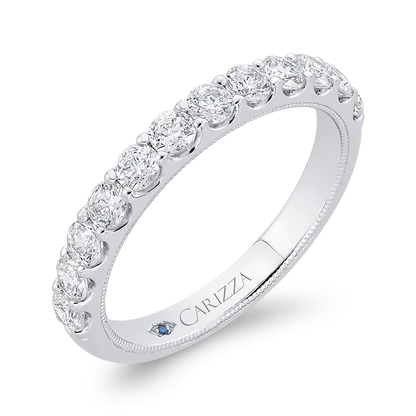 Half-Eternity Round Diamond Wedding Band in 14K White Gold