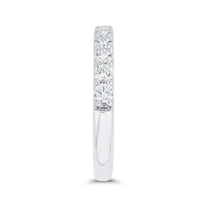 Half-Eternity Round Diamond Wedding Band in 14K White Gold