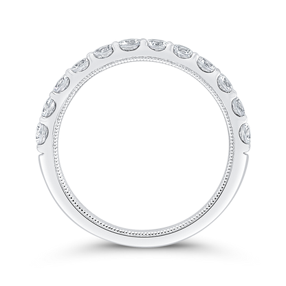 Half-Eternity Round Diamond Wedding Band in 14K White Gold