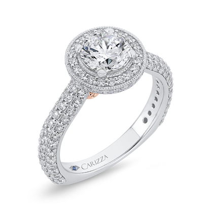 Diamond Engagement Ring in 14K Two Tone Gold (Semi-Mount)