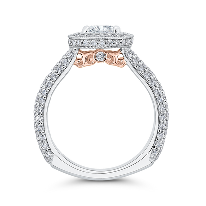 Diamond Engagement Ring in 14K Two Tone Gold (Semi-Mount)