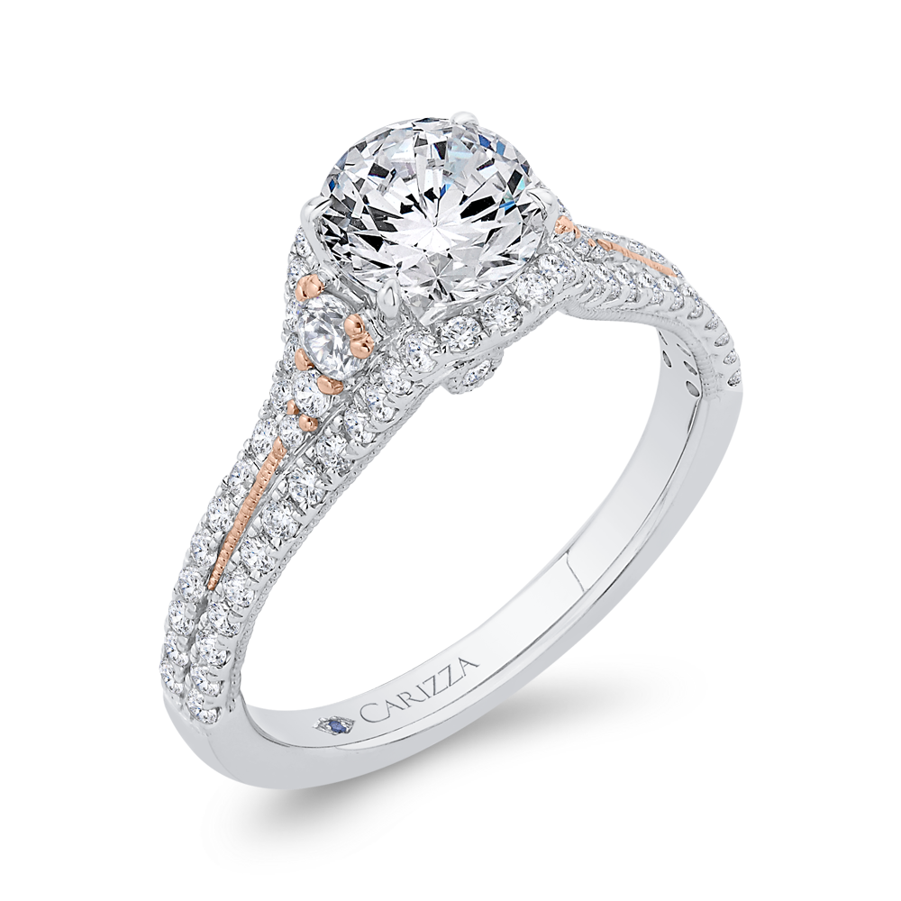 Diamond Engagement Ring in 14K Two Tone Gold (Semi-Mount)