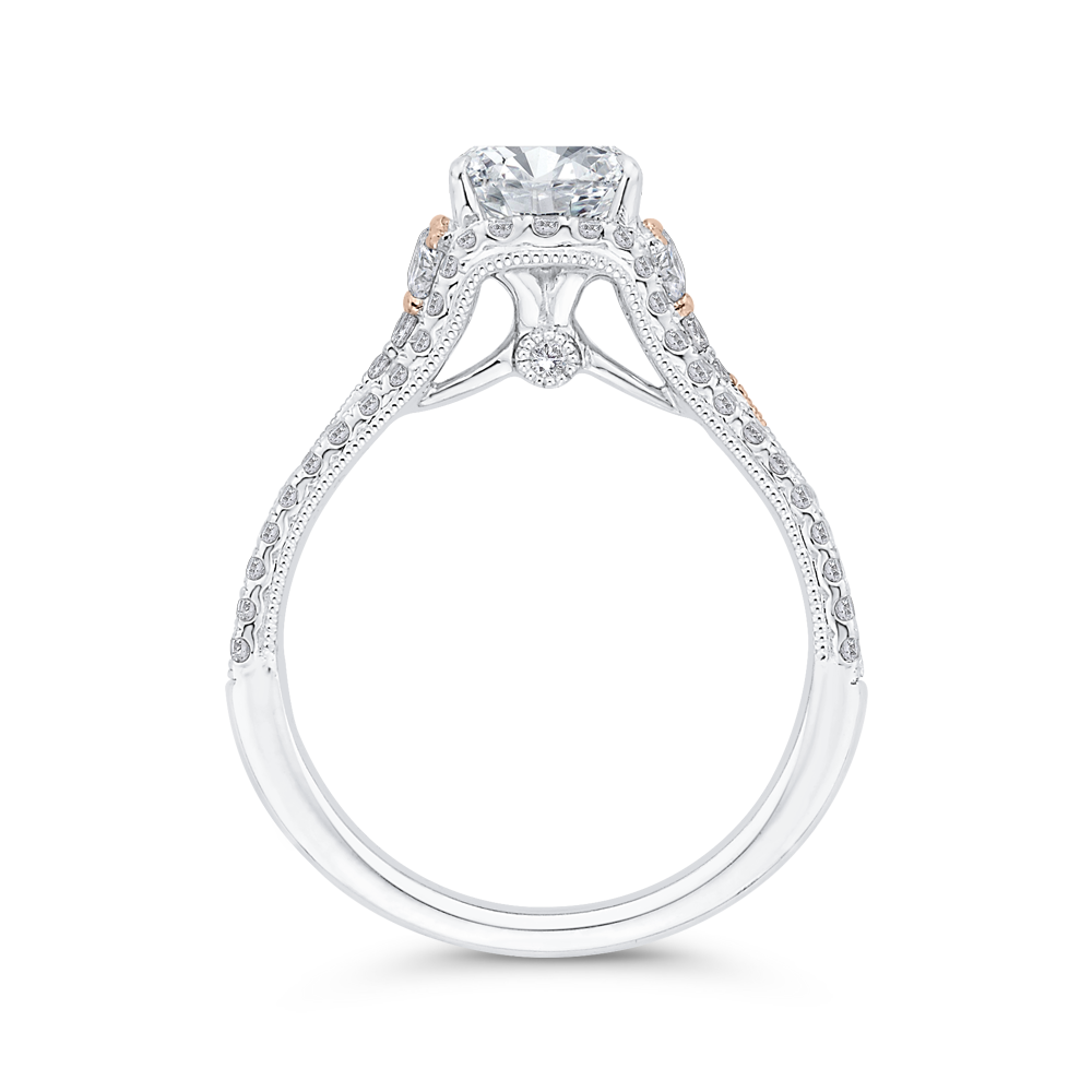 Diamond Engagement Ring in 14K Two Tone Gold (Semi-Mount)