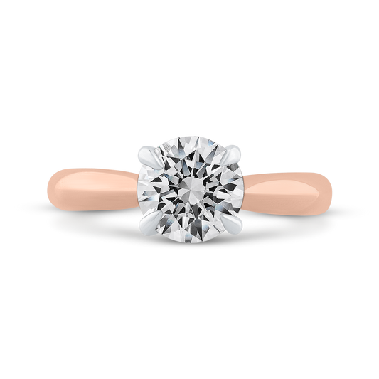 14K Two-Tone Gold Diamond Engagement Ring (Semi-Mount)