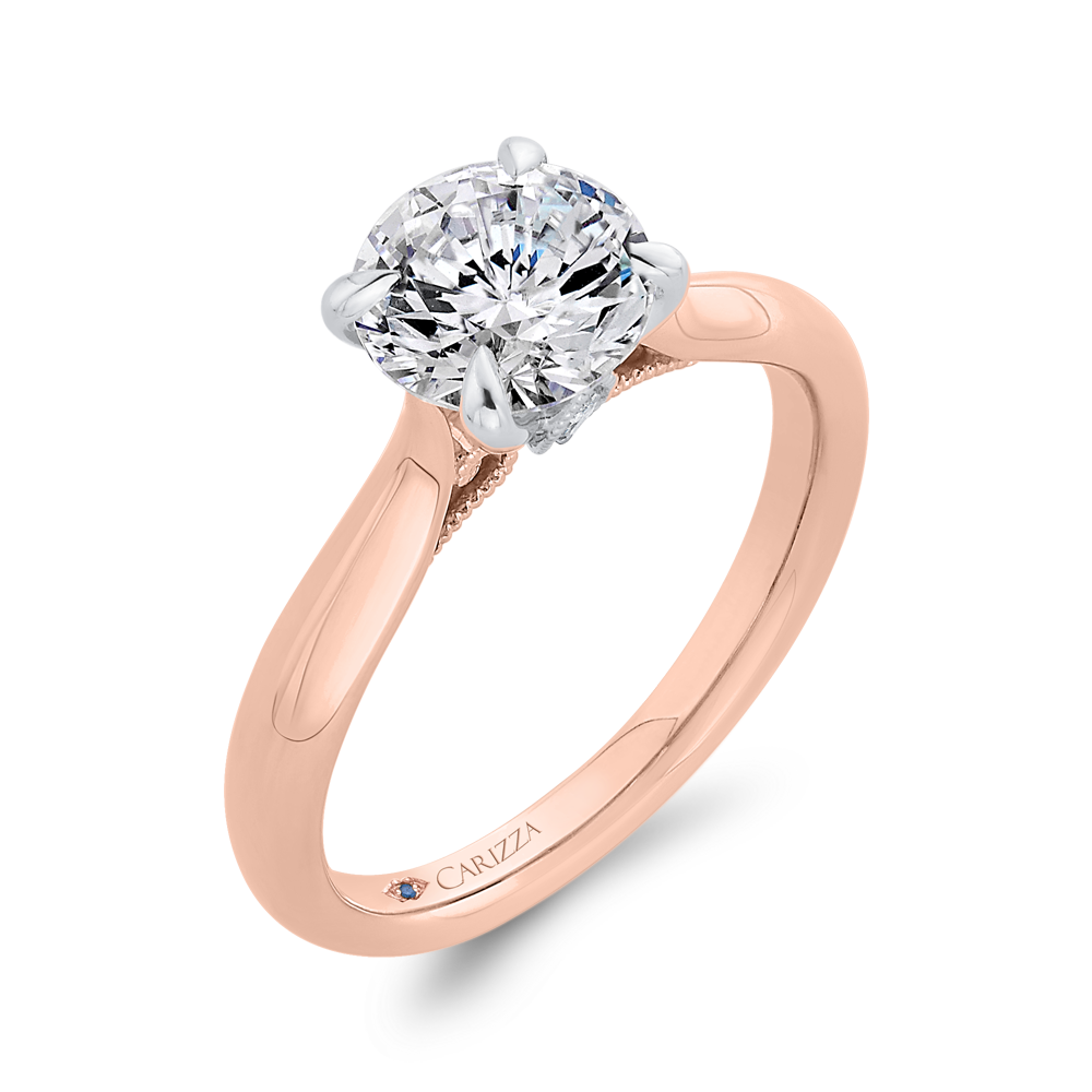 Diamond Engagement Ring in 14K Two Tone Gold (Semi-Mount)