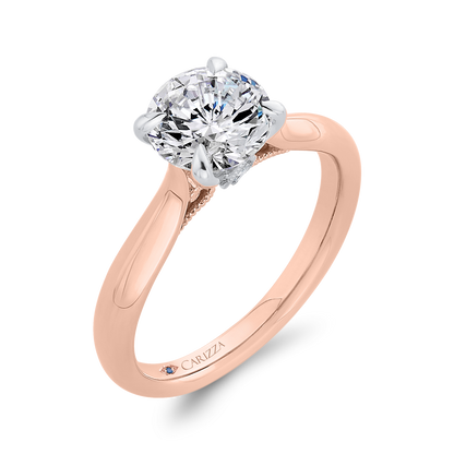 Diamond Engagement Ring in 14K Two Tone Gold (Semi-Mount)