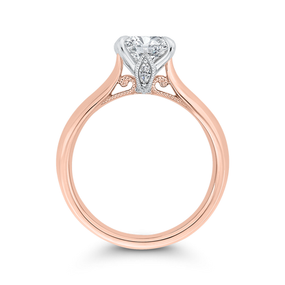 Diamond Engagement Ring in 14K Two Tone Gold (Semi-Mount)