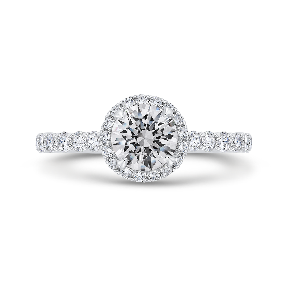 14K White Gold Diamond Engagement Ring (Semi-Mount)