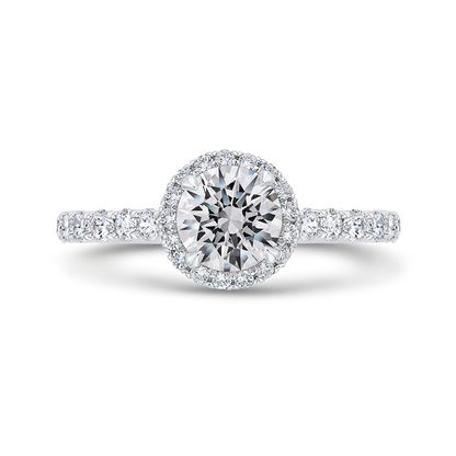 14K White Gold Diamond Engagement Ring (Semi-Mount)