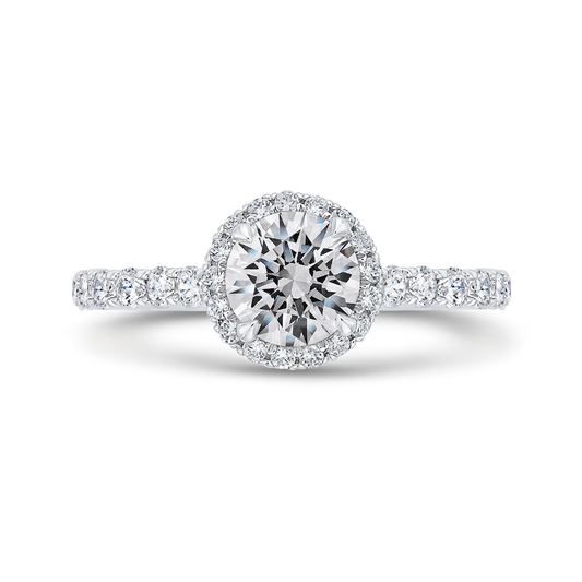 14K White Gold Diamond Engagement Ring (Semi-Mount)