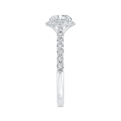 14K White Gold Diamond Engagement Ring (Semi-Mount)