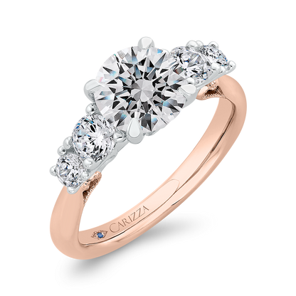 Diamond Engagement Ring in 14K Two Tone Gold (Semi-Mount)