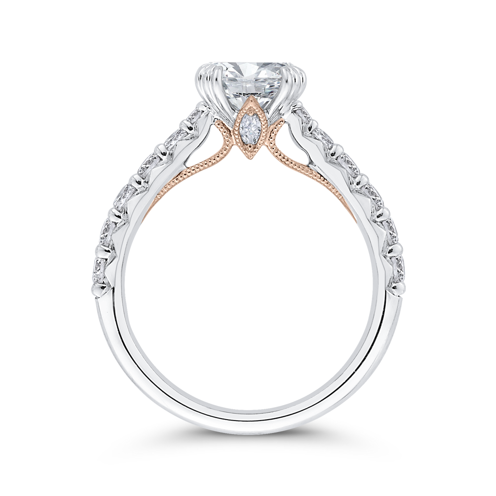 Diamond Engagement Ring in 14K Two Tone Gold (Semi-Mount)