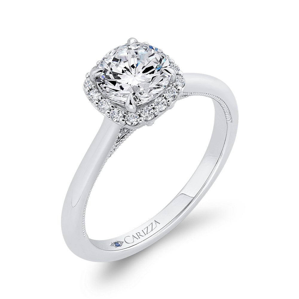 Diamond Engagement Ring in 14K White Gold (Semi-Mount)