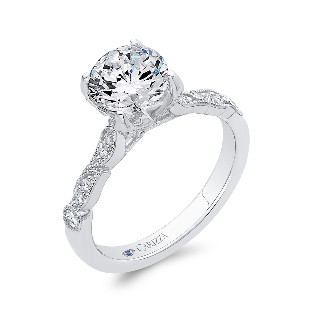 Diamond Engagement Ring in 14K White Gold (Semi-Mount)