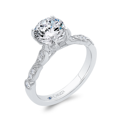 Diamond Engagement Ring in 14K White Gold (Semi-Mount)