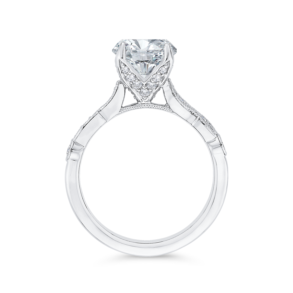 Diamond Engagement Ring in 14K White Gold (Semi-Mount)