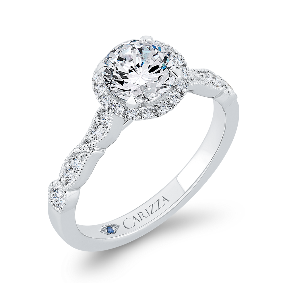 Diamond Engagement Ring in 14K White Gold (Semi-Mount)