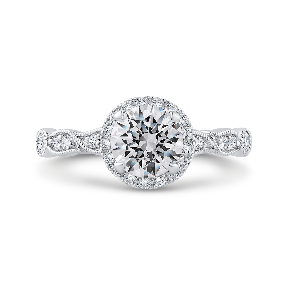 Diamond Engagement Ring in 14K White Gold (Semi-Mount)