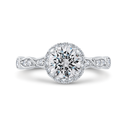 Diamond Engagement Ring in 14K White Gold (Semi-Mount)