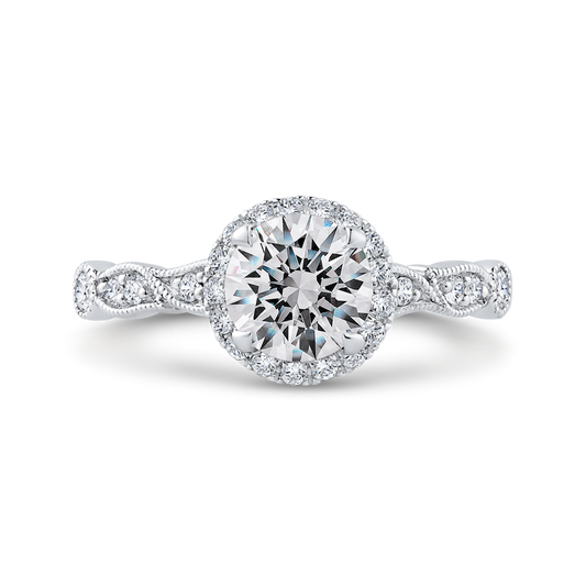 Diamond Engagement Ring in 14K White Gold (Semi-Mount)