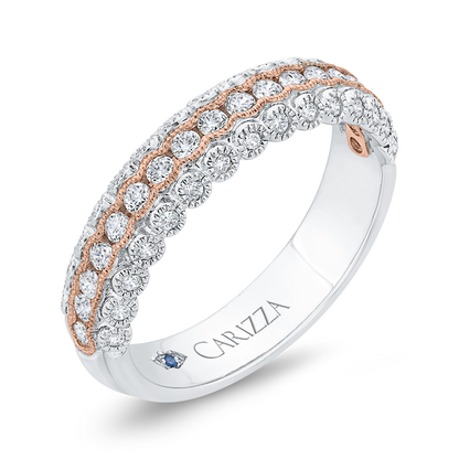 Diamond Wedding Band in 14K Two Tone Gold