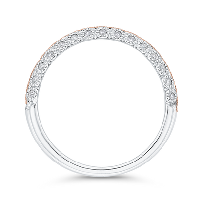 Diamond Wedding Band in 14K Two Tone Gold