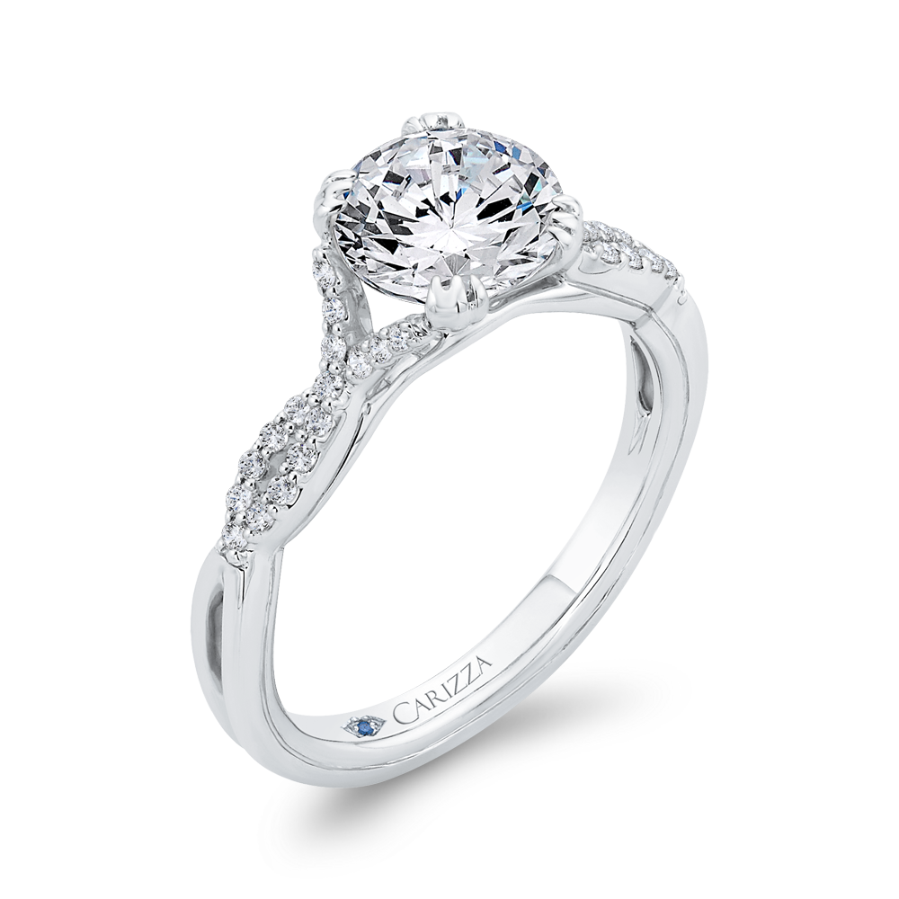 Diamond Engagement Ring in 14K White Gold (Semi-Mount)