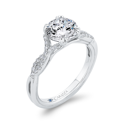 Diamond Engagement Ring in 14K White Gold (Semi-Mount)