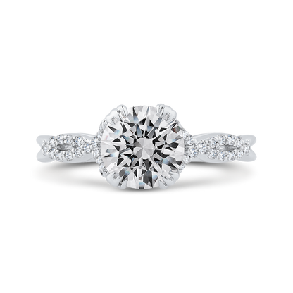 Diamond Engagement Ring in 14K White Gold (Semi-Mount)