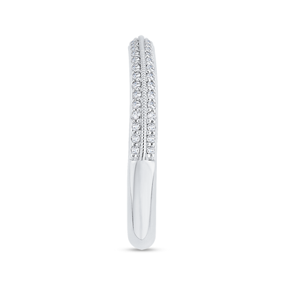 Euro Shank Round Diamond Wedding Band in 14K White Gold