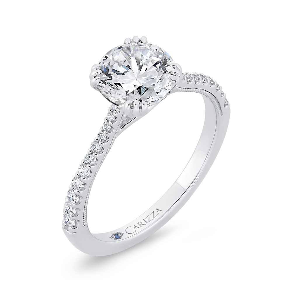 Diamond Engagement Ring in 14K White Gold (Semi-Mount)