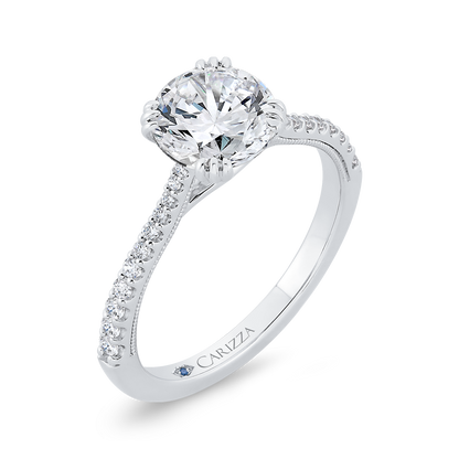 Diamond Engagement Ring in 14K White Gold (Semi-Mount)