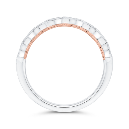 Diamond Wedding Band in 14K Two Tone Gold